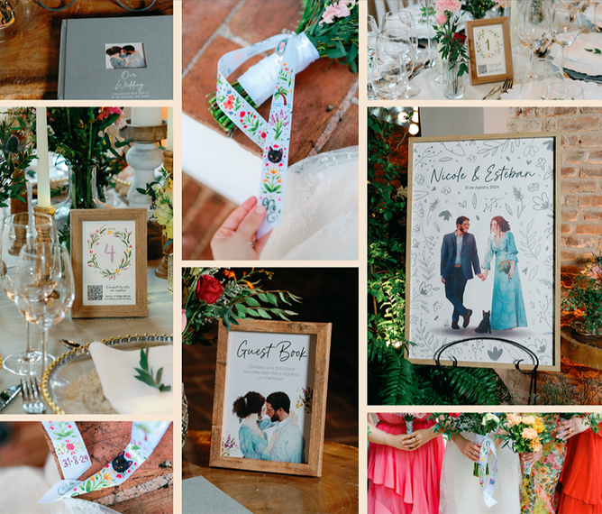 Diseño e ilustración Papeleria Boda